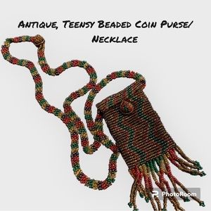 Vintage, Handmade, Glass Seed-Bead Amulet Pouch